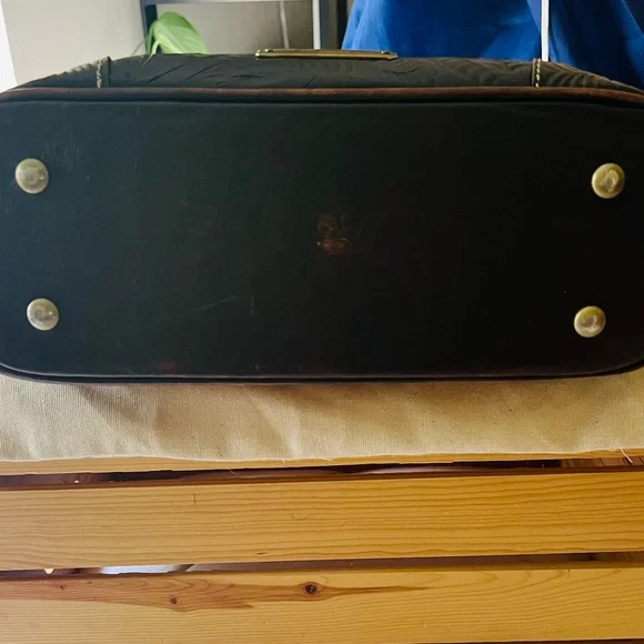 American West Vintage Leather Handbag Tooled Leather/ Animal Print Hair On/Studs - Picture 14 of 15